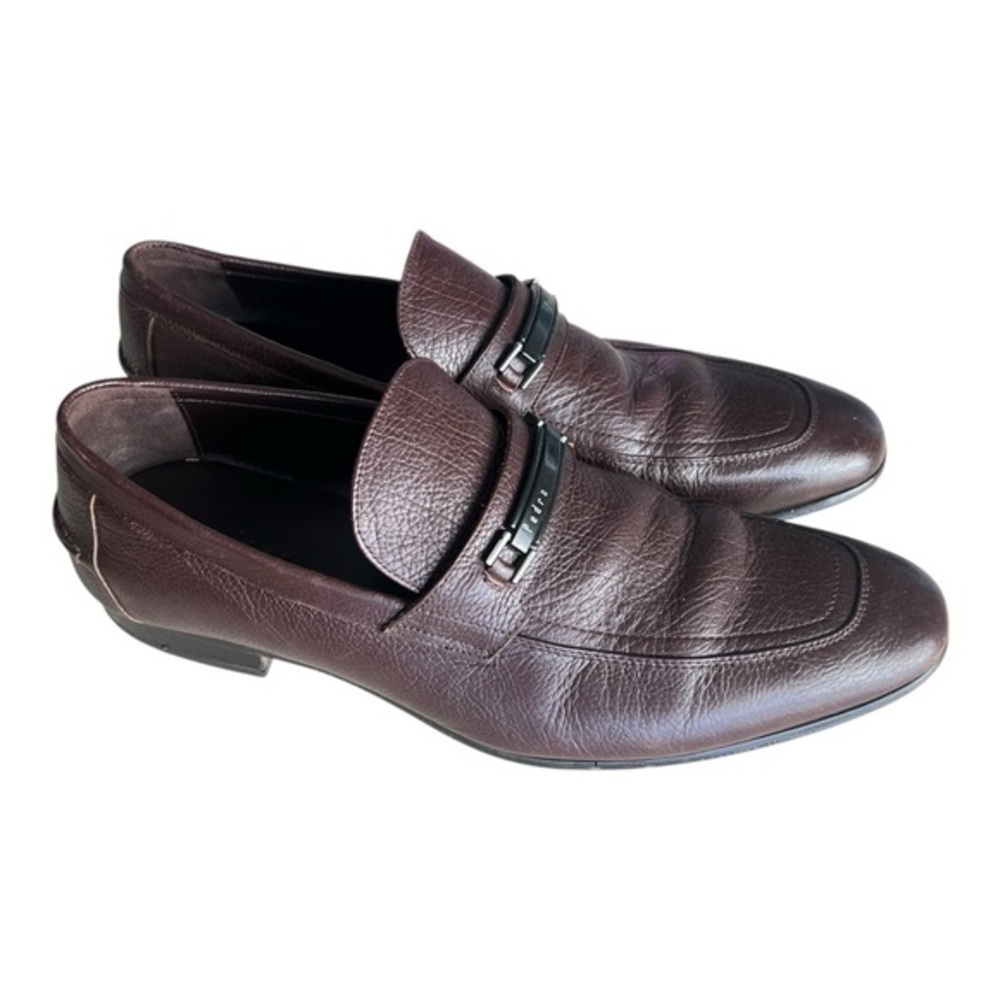 Classic Brown Leather Men's Loafers Size 9